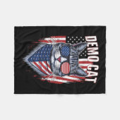 Democraat Kinderloze Cat Lady Liberal Electi Fleece Deken (Voorkant (Horizontaal))