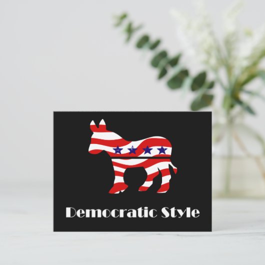Democraat met stijl briefkaart (Staand voorkant)