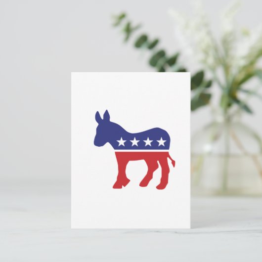 Democraat Origin Donkey Briefkaart (Staand voorkant)
