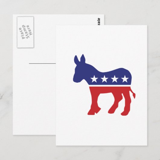 Democraat Origin Donkey Briefkaart (Voorkant / Achterkant)