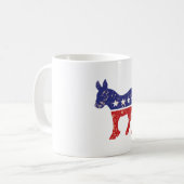Democraat Originele Donkey Onderdruk Tan Koffiemok (Voorkant links)
