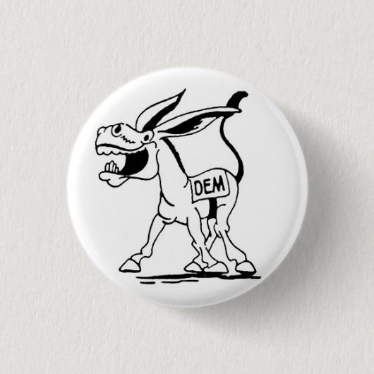 democraat ronde button 3,2 cm (Voorkant)