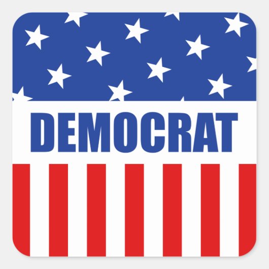 Democraat Square Sticker (Voorkant)