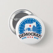 Democraat! Stem blauw! Ronde Button 5,7 Cm (Voorkant /achterkant)