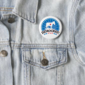 Democraat! Stem blauw! Ronde Button 5,7 Cm (In situ)