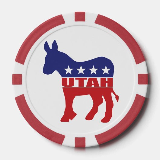 Democraat uit Utah Ezel Poker Chips (Voorkant)
