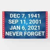 Democraat vergeet nooit 6 januari spandoek (Horizontaal)