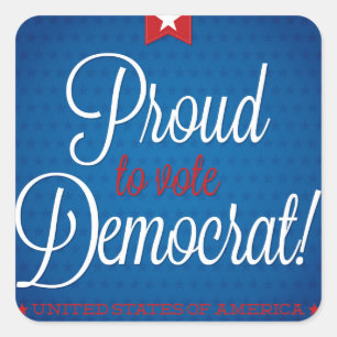 democraat vierkante sticker