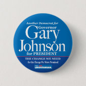 Democraat voor Gary Johnson Button (Voorkant)