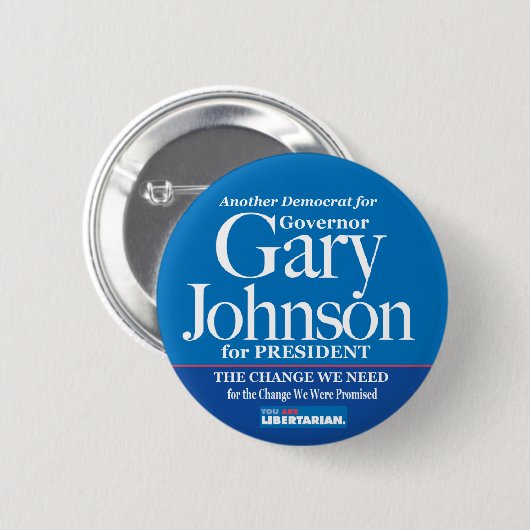 Democraat voor Gary Johnson Button (Voorkant /achterkant)