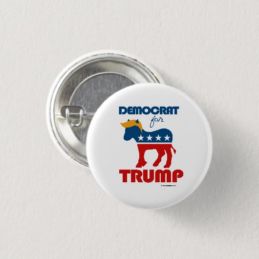 Democraat voor Trump Ronde Button 3,2 Cm (Voorkant /achterkant)