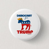 Democraat voor Trump Ronde Button 3,2 Cm (Voorkant)