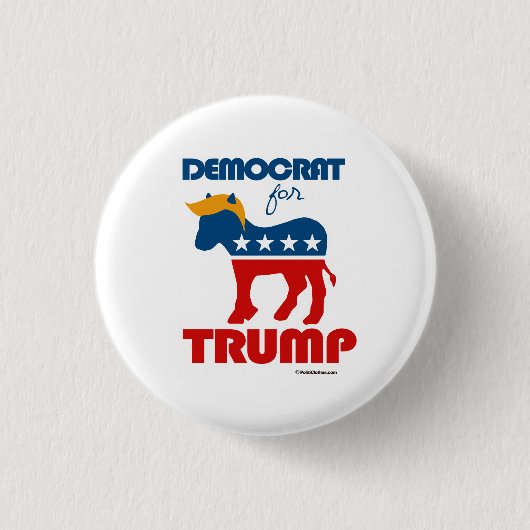 Democraat voor Trump Ronde Button 3,2 Cm (Voorkant)