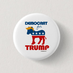 Democraat voor Trump Ronde Button 3,2 Cm