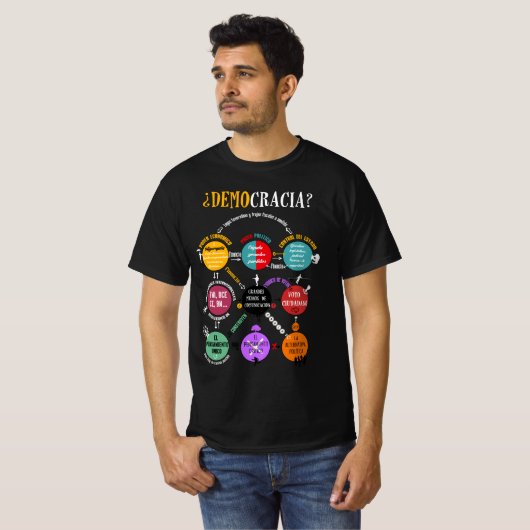 ¿Democracia? Los 9 círculos del poder- (N-hombre) T-shirt (Voorkant volledig)
