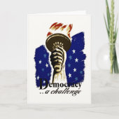 Democracy A Challenge, Poster met Liberty's Torch Bedankkaart (Voorkant)