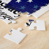Democracy A Challenge, Poster met Liberty's Torch Legpuzzel (Zijkant)