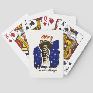 Democracy A Challenge, Poster met Liberty's Torch Pokerkaarten