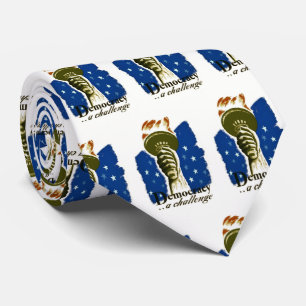 Democracy A Challenge, Poster met Liberty's Torch Stropdas