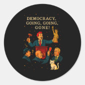 Democracy Auction Gone Funny Litical Satire Gift  Ronde Sticker (Voorkant)