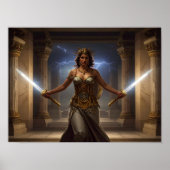 Democracy Defender Lady Liberty SciFi Fantasy Art Poster (Voorkant)