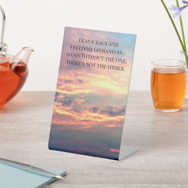 Democracy Freedom Liberty Inspiring Patriotic USA Reclamebord Met Voetstuk