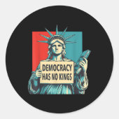 Democracy Has No Kings 4th Of July Statue Of Liber Ronde Sticker (Voorkant)