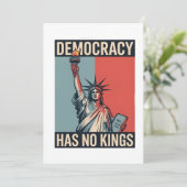 Democracy Has No Kings Liberity Status American Bedankkaart (Staand voorkant)