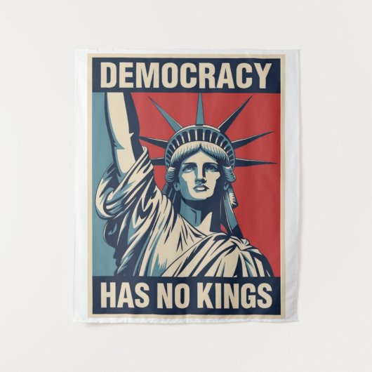 Democracy Has No Kings Protest Sign: Statue of Lib Wandkleed (Voorkant)