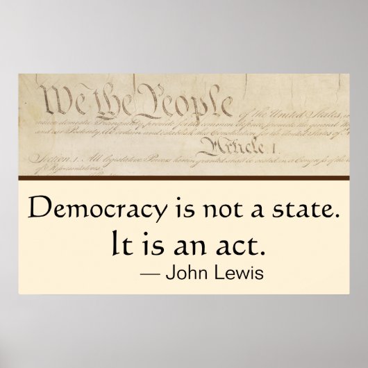 Democracy Is An Act John Lewis We the People Poster (Voorkant)