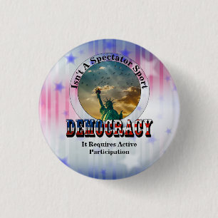 DEMOCRACY is geen speursport Ronde Button 3,2 Cm