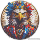 Democracy Is King 002 Custom-Cut Vinyl Sticker (Voorkant)