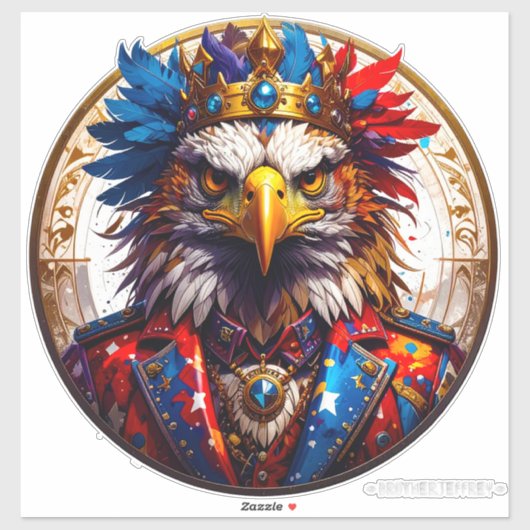 Democracy Is King 002 Custom-Cut Vinyl Sticker (Vel)