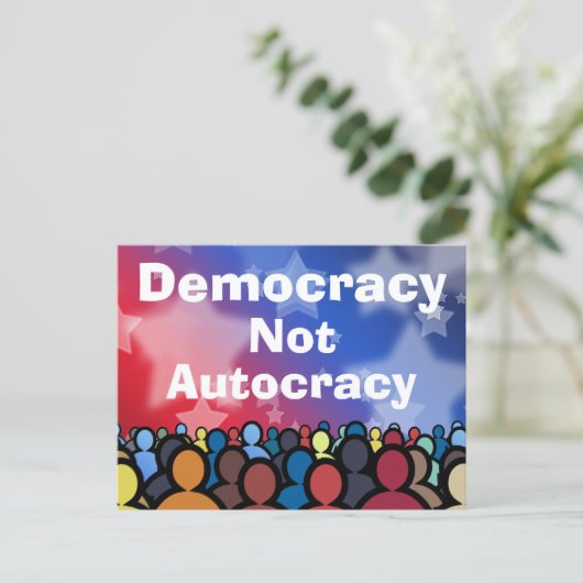 Democracy Not Autocracy Briefkaart (Staand voorkant)