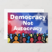 Democracy Not Autocracy Briefkaart (Voorkant / Achterkant)