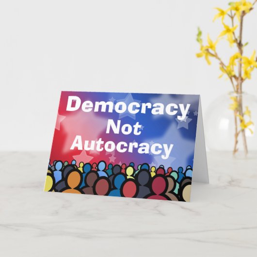 Democracy Not Autocracy Kaart (Gele Bloem)