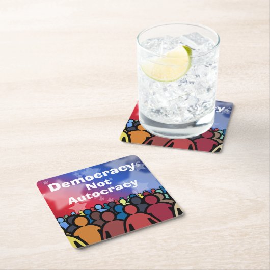 Democracy Not Autocracy Kartonnen Onderzetters (Insitu)