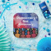 Democracy Not Autocracy Papieren Bordje (Feest)