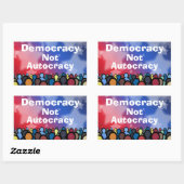 Democracy Not Autocracy Rechthoekige Sticker (Vel)