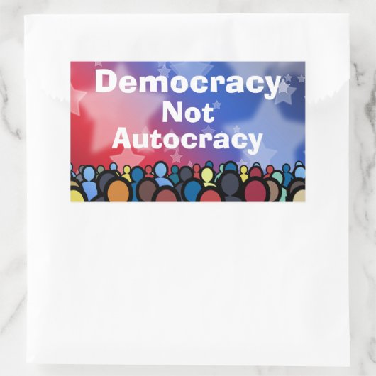 Democracy Not Autocracy Rechthoekige Sticker (Tas)