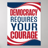Democracy Requires Courage | Flag | Poster (Voorkant)