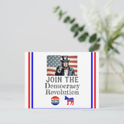 Democracy Revolution Postcard Briefkaart (Staand voorkant)