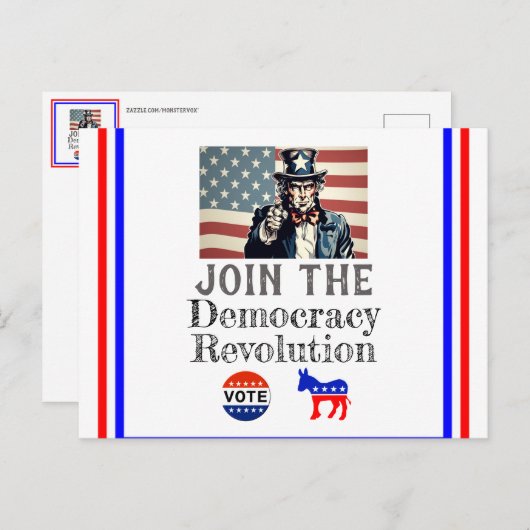 Democracy Revolution Postcard Briefkaart (Voorkant / Achterkant)