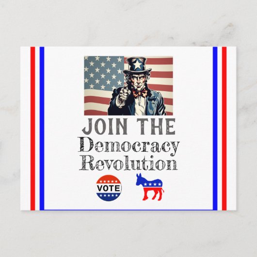Democracy Revolution Postcard Briefkaart (Voorkant)