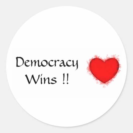 Democracy Wins sticker (Voorkant)