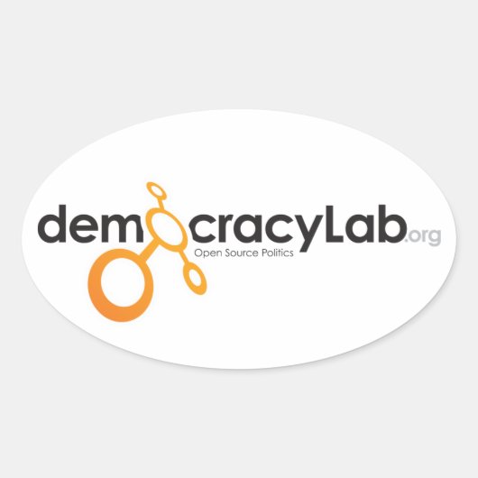 DemocracyLab ovale sticker (Voorkant)