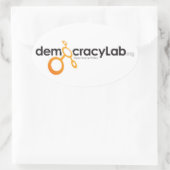 DemocracyLab ovale sticker (Tas)