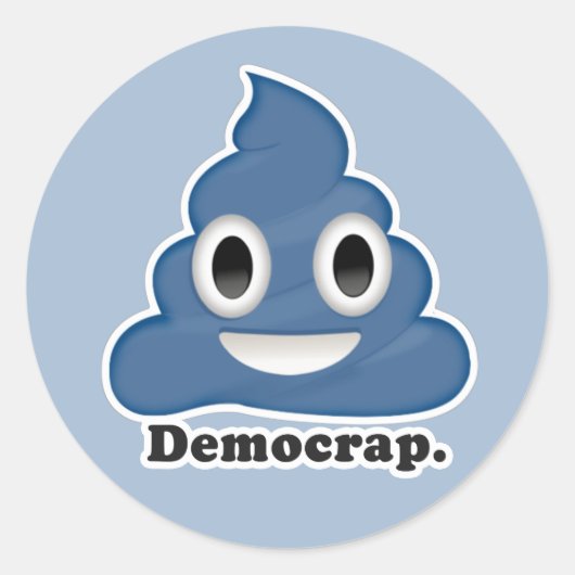 Democrap Ronde Sticker (Voorkant)