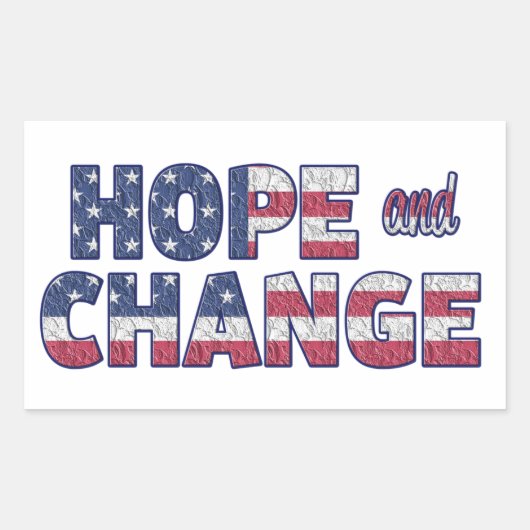 Democrat Hope en Change American Flag Stickers (Voorkant)