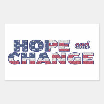 Democrat Hope en Change American Flag Stickers